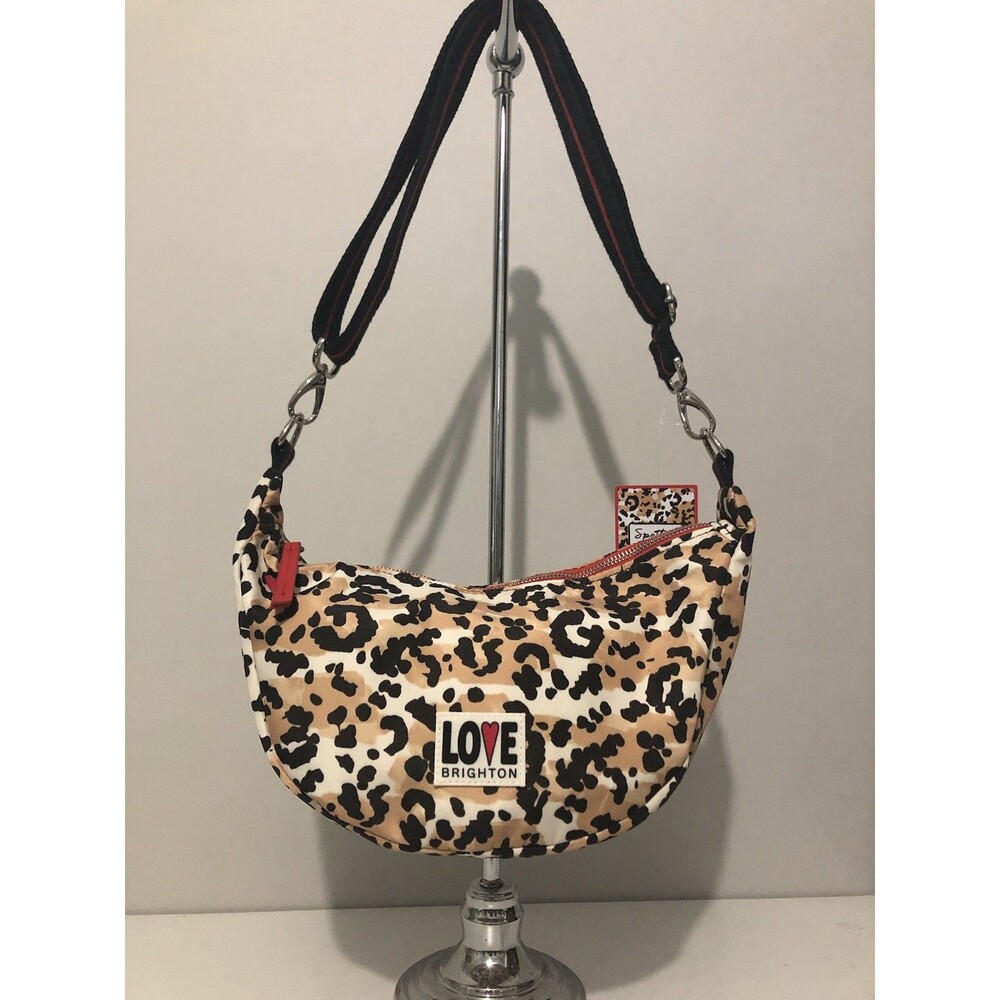 Brighton Spotted Love Swing Bag Leopard Print Crossbody Adjustable Strap